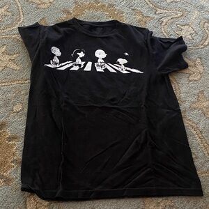 Black Peanuts Graphic Tee featuring Snoopy and Friends $20 S